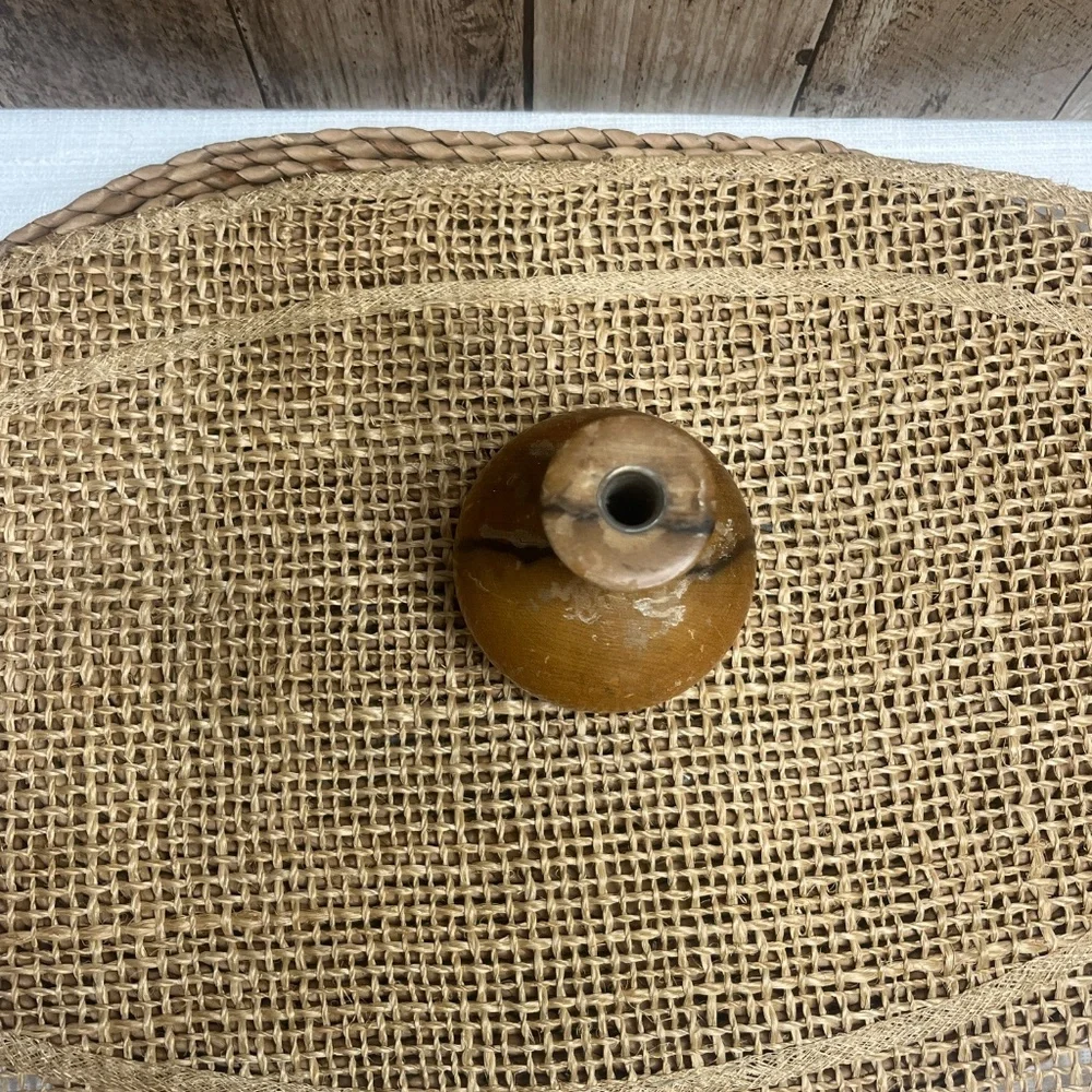 Vintage Small Bud Vase Brown Stoneware Rustic Minimalist Boho Decor